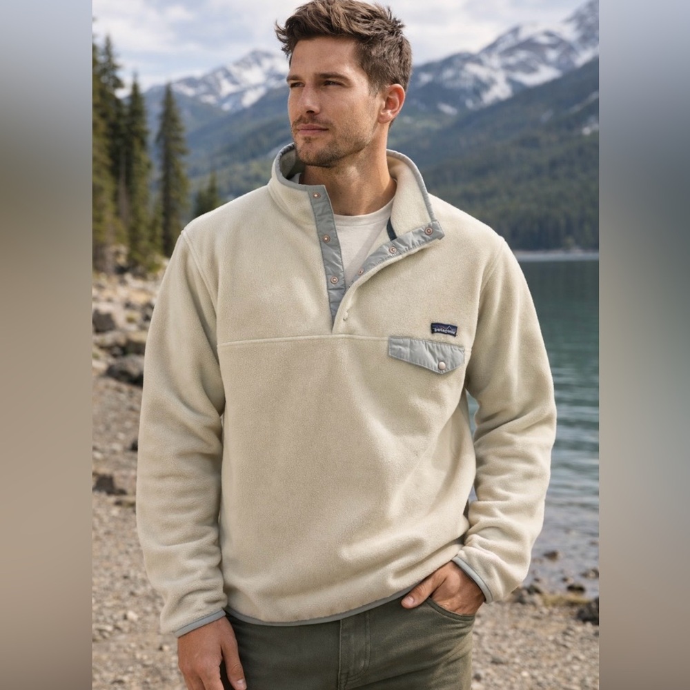 VTG Y2K Patagonia Synchilla Snap T Fleece Pullover, Made in USA, LARGE/ Boxy fit